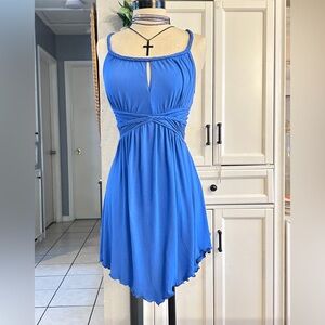 SMALL y2k‎ Blue Peep hole Fairycore fairy dress flowy summer